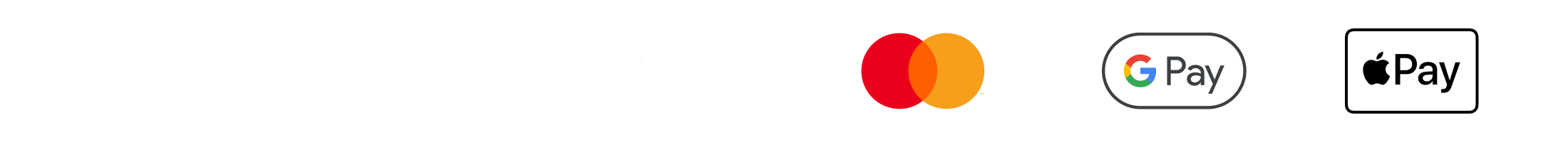 Visa, Mastercard, Google Pay, Apple Pay